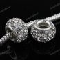 SWAROVSKI CRYSTAL TRUE 925 STERLING SILVER BIG HOLE EUROPEAN CHARM BEAD