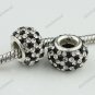 SWAROVSKI CRYSTAL TRUE 925 SILVER EUROPEAN BIG HOLE CHARM BEAD CLEAR & BLACK