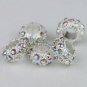 50X WHOLESALE LOTS CLEAR AB CRYSTAL SILVER EUROPEAN CHARM BEADS FIINDINGS