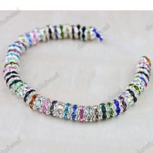 100X WHOLESALE LOTS MIXED CRYSTAL SPACER BEADS JEWELRY FINDINGS 6MM