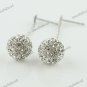 1 PAIR CLEAR SWAROVSKI CRYSTAL TRUE 925 SILVER BALL DANGLE EARRINGS 10MM