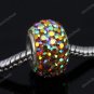 TRUE SILVER AB GOLDEN SWAROVSKI CRYSTAL EUROPEAN BEAD