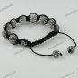 ADJUSTABLE MACRAME CRYSTAL DISCO BALL FASHION CHARM BRACELET BANGLE