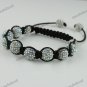 ADJUSTABLE MACRAME CRYSTAL DISCO BALL FASHION CHARM BRACELET BANGLE
