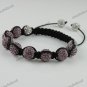 ADJUSTABLE MACRAME CRYSTAL DISCO BALL FASHION CHARM BRACELET BANGLE