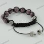 ADJUSTABLE MACRAME CRYSTAL DISCO BALL FASHION CHARM BRACELET BANGLE