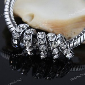200X CLEAR CRYSTAL SPACER EUROPEAN CHARM BEADS JEWELRY FINDINGS WHOLESALE 8MM