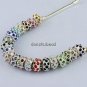 100X WHOLESALE MIX CRYSTAL SILVER BIG HOLE CHARM BEADS