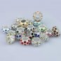 100X WHOLESALE MIX CRYSTAL SILVER BIG HOLE CHARM BEADS
