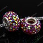 TRUE 925 SILVER RED AB SWAROVSKI CRYSTAL EUROPEAN BEAD