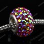 TRUE 925 SILVER RED AB SWAROVSKI CRYSTAL EUROPEAN BEAD