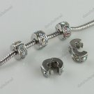 20X COLORFUL CRYSTAL EUROPEAN STOPPER CLIP/LOCKS CHARM BEADS FINDING WHOLESALE