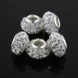 50X CLEAR CRYSTAL RESIN EUROPEAN CHARM BEADS FINDINGS FIT BRACELET WHOLESALE LOT