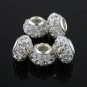 50X CLEAR CRYSTAL RESIN EUROPEAN CHARM BEADS FINDINGS FIT BRACELET WHOLESALE LOT