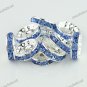100X LIGHT BLUE CRYSTAL SILVER SPACER LOOSE BEADS FINDINGS WHOLESALE LOTS 12MM