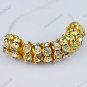 50X CLEAR CRYSTAL GOLD SPACER LOOSE BEADS JEWELRY DIY FINDINGS WHOLESALE 8MM