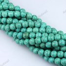 8MM TEXTURE TURQUOISE HOWLITE ROUND BALL LOOSE BEADS FINDINGS 1 STRAND