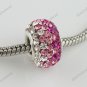 CLEAR PINK SWAROVSKI CRYSTAL 925 SILVER EUROPEAN BEAD