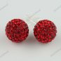 RED SWAROVSKI CRYSTAL BALL 925 SILVER EARRINGS 10MM