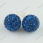 DEEP BLUE SWAROVSKI CRYSTAL 925 SILVER EARRINGS 10MM