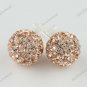 PEACH SWAROVSKI CRYSTAL BALL 925 SILVER EARRINGS 10MM
