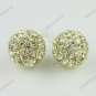 LIGHT YELLOW SWAROVSKI CRYSTAL 925 SILVER EARRINGS 10MM