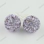 VOILET SWAROVSKI CRYSTAL BALL 925 SILVER EARRINGS 10MM