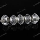 5X CLEAR FACETED CRYSTAL GLASS EUROPEAN BIG HOLE CHARM BEADS FINDINGS