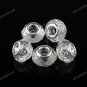 5X CLEAR FACETED CRYSTAL GLASS EUROPEAN BIG HOLE CHARM BEADS FINDINGS