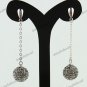 1 PAIR GREY SWAROVSKI CRYSTAL TRUE 925 SILVER BALL DANGLE EARRINGS 10MM