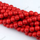 10MM FIRE RED TURQUOISE HOWLITE ROUND BALL LOOSE BEADS FINIDINGS STRAND