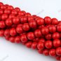10MM FIRE RED TURQUOISE HOWLITE ROUND BALL LOOSE BEADS FINIDINGS STRAND