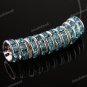 50PCS OCEAN BLUE CRYSTAL SILVER SPACER LOOSE BEADS FINDINGS WHOLESALE 10MM