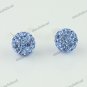 1 PAIR LIGHT BLUE SWAROVSKI CRYSTAL TRUE 925 SILVER BALL STUD EARRINGS 8MM