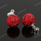 RED SWAROVSKI CRYSTAL AUTHENTIC 925 SILVER BALL PENDANT