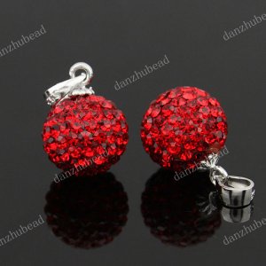 RED SWAROVSKI CRYSTAL AUTHENTIC 925 SILVER BALL PENDANT
