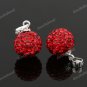 RED SWAROVSKI CRYSTAL AUTHENTIC 925 SILVER BALL PENDANT