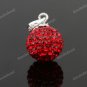 RED SWAROVSKI CRYSTAL AUTHENTIC 925 SILVER BALL PENDANT