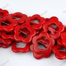 32MM RED TURQUOISE HOWLITE PLUM BLOSSOM LOOSE BEADS FINDINGS 1 STRAND