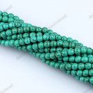 4MM TEXTURE TURQUOISE HOWLITE ROUND BALL LOOSE BEADS FINDINGS 1 STRAND