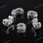 20X LIGHT PURPLE CRYSTAL EUROPEAN STOPPER CLIP CHARM BEADS FINDINGS WHOLESALE