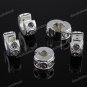 20X GRAY CRYSTAL EUROPEAN SILVER STOPPER CLIP CHARM BEADS FINDINGS WHOLESALE