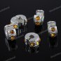 20X GOLDEN CRYSTAL EUROPEAN SILVER STOPPER CLIP CHARM BEADS FINDINGS WHOLESALE