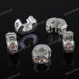20X PEACH CRYSTAL EUROPEAN SILVER STOPPER CLIP CHARM BEADS FINDINGS WHOLESALE