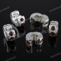 20X COFFEE CRYSTAL EUROPEAN SILVER STOPPER CLIP CHARM BEADS FINDINGS WHOLESALE