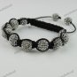 ADJUSTABLE MACRAME CLEAR CRYSTAL DISCO BALL BRACELET
