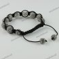 ADJUSTABLE MACRAME CLEAR CRYSTAL DISCO BALL BRACELET
