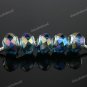 100X PEACOCK BLUE AB FACETED CRYSTAL GLASS EUROPEAN BEADS WHOLESALE FINDINGS