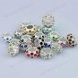 60X WHOLESALE MIXED CRYSTAL SILVER HOLE BEADS FINDINGS