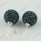 MIDNIGHTBLUE SWAROVSKI CRYSTAL 925 SILVER EARRINGS 10MM